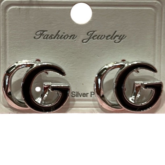 925 Silver Post Luxury Logo - Fashion Inspired Earrings - Picture 1 of 6